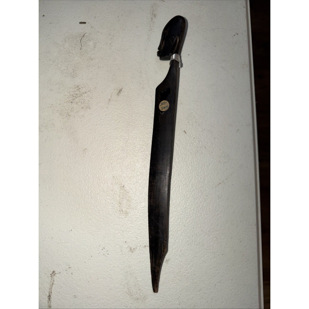 Vintage Antique Africa Carved Wood Letter Opener Desk Paper Knife‎ Accessory
